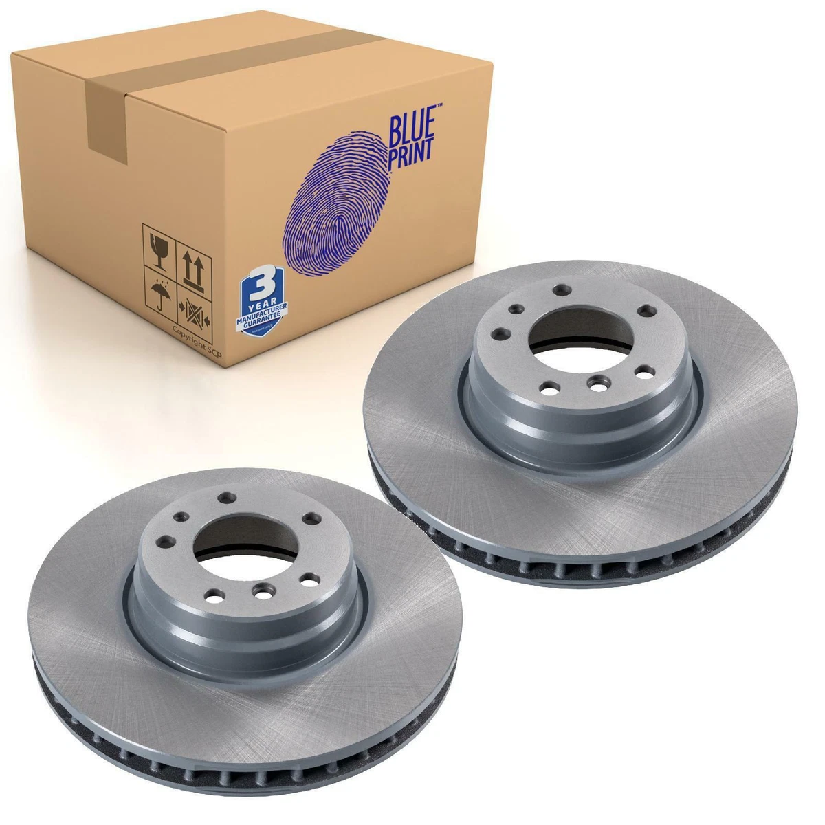 Pair of Front Brake Disc Fits BMW 7 OE 34116757757 Blue Print  