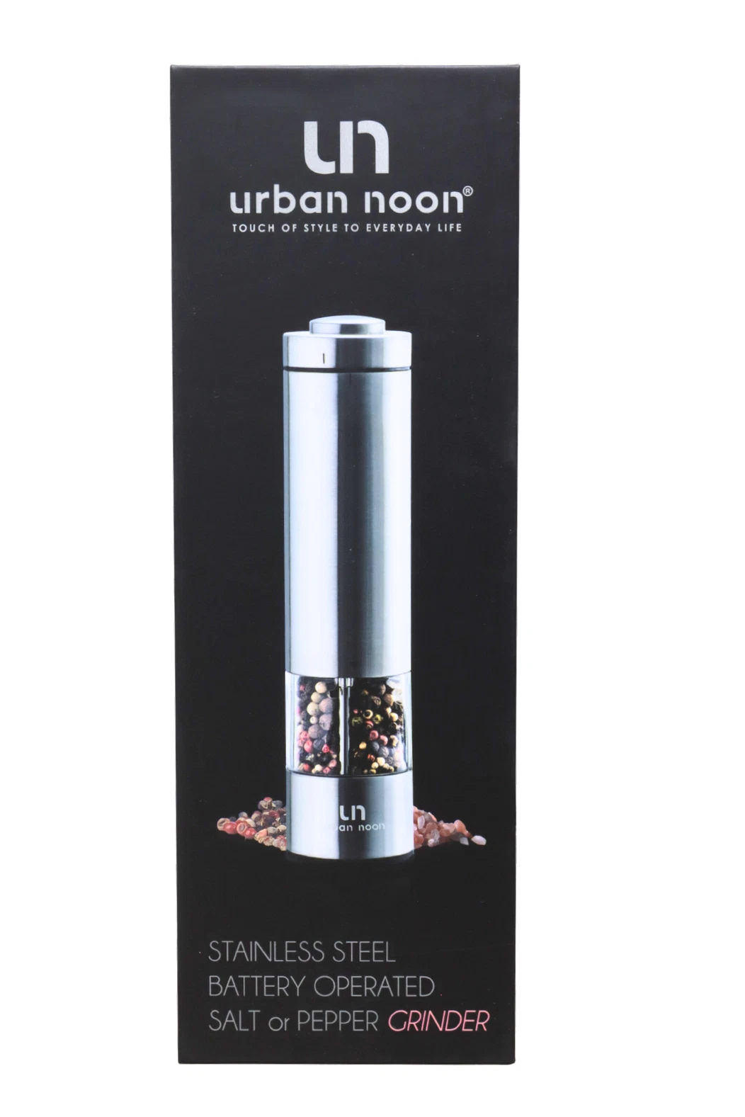 Stainless Steel Battery Operated Salt or Pepper Grinder by Urban Noon
