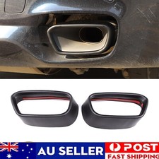 Black Rear Cylinder Exhaust Pipe Protect Trims Fit For BMW X5 F15 X6 F16 2014-18