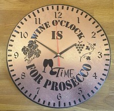 Wine Prosecco Time, Girls Bar Clock, Home Made UK