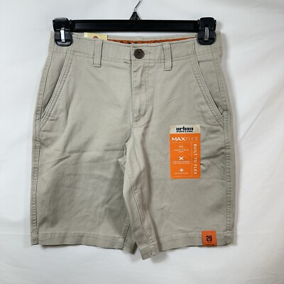 NWT Urban Pipeline Men's MaxFlex Flat Front Khaki Shorts NEW Sz