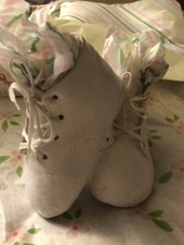 vintage white leather baby shoes