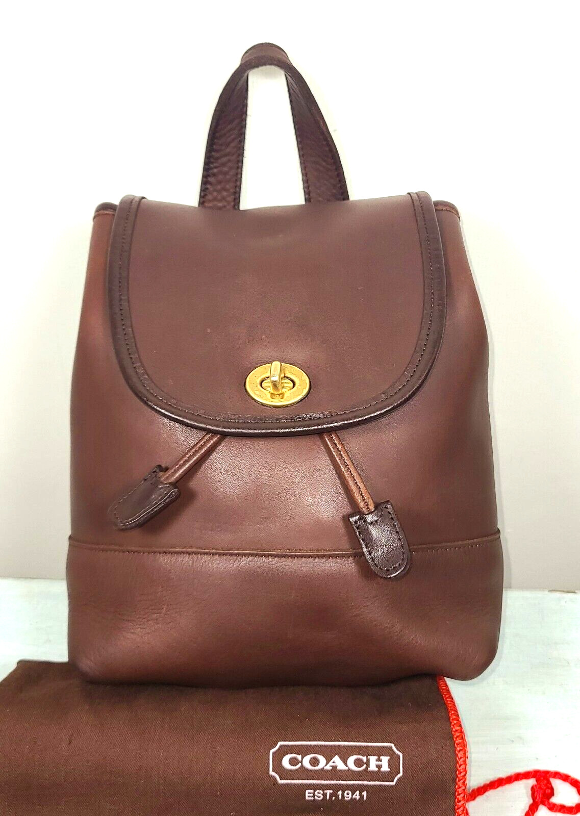 COACH VINTAGE BROWN LEATHER MINI DAY BACKPACK 9960 Gem