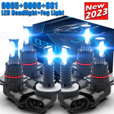 6x 9005 9006 881 LED Headlight Bulb Fog Light For Freightliner Business Class M2