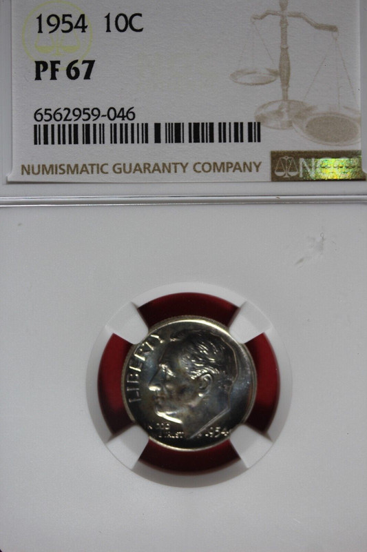 1954 - NGC 10C PF67 ROOSEVELT DIME #B48984