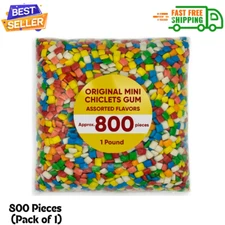 Original Mini Chiclets Gum for Bubble Machine Assorted Flavors 1 Pound Candy Bag