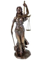Justitia Figur 34Cm Bronzierte Skulptur RöMische GöTtin Der Gerechtigkeit Anwalt