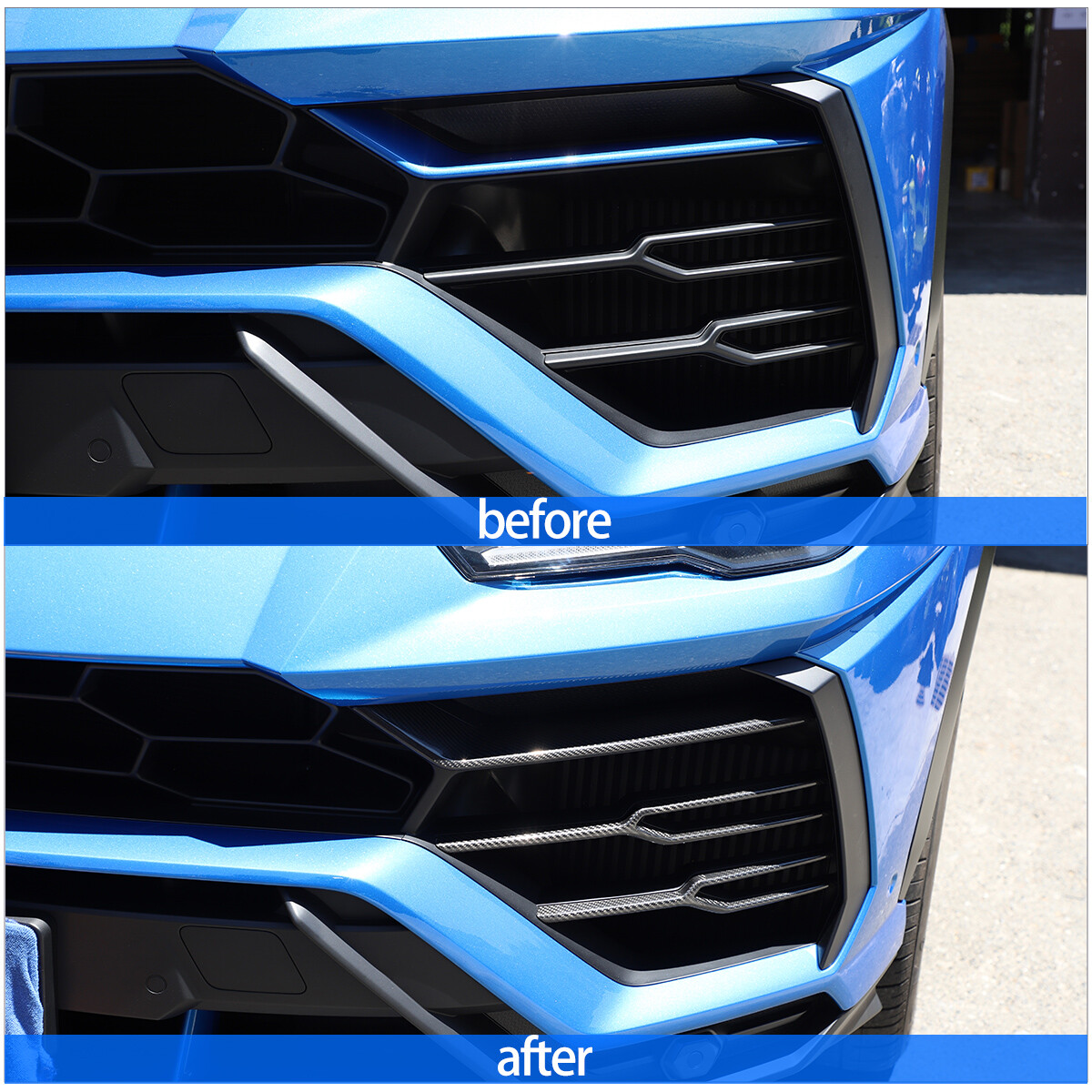 Carbon Fiber Front Bumper Upper Trim Air Vent Cover For Lamborghini URUS 2018-23