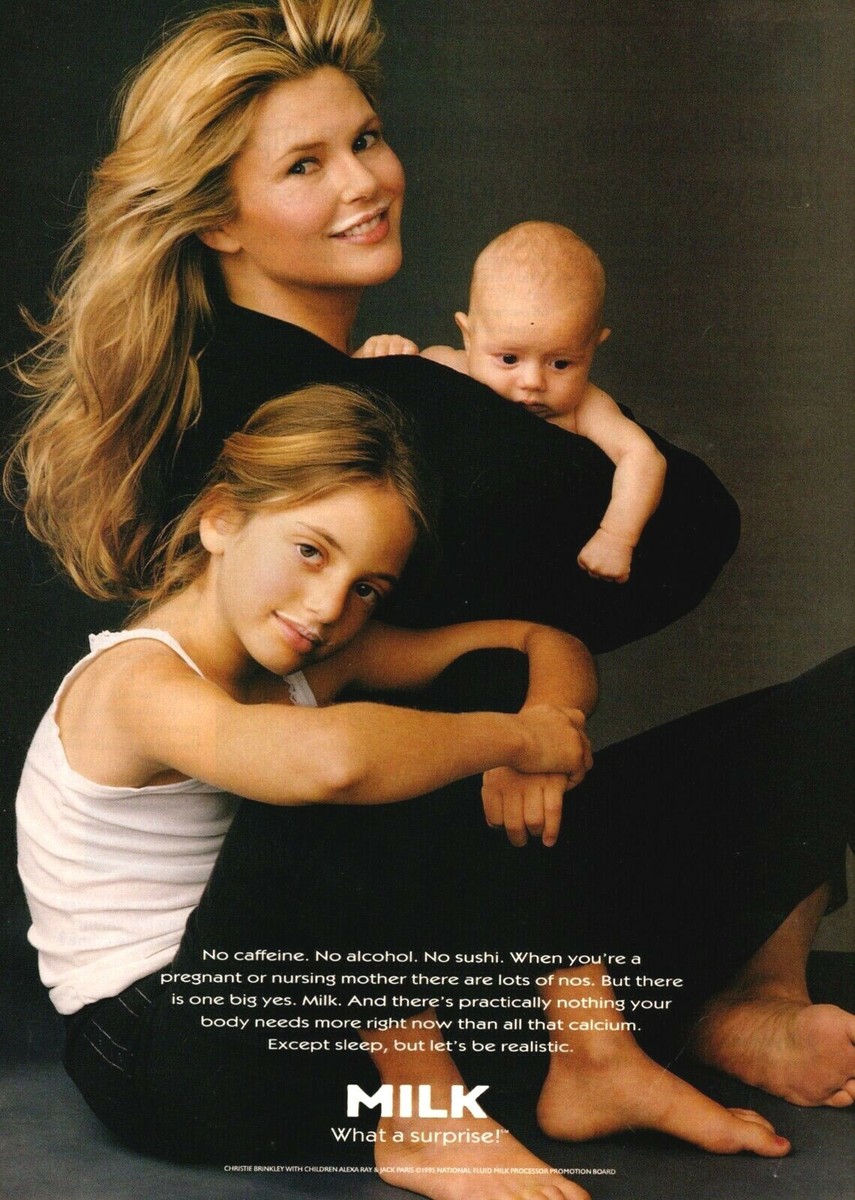 1996 vintage AD for MILK w/ Christie Brinkley and her kids 090819