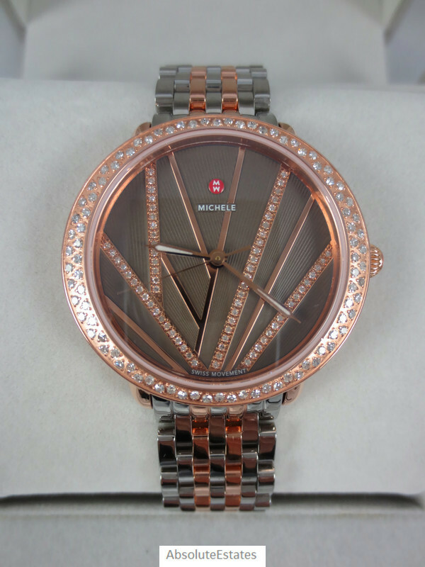 NEW Michele Serein Mid 16 City Light Rose Gold Silver  display picture 1
