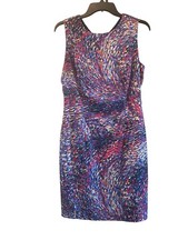 Zara Basic Key Hole Back Multi Color Sheath Dress Size Large Summer Party Dress