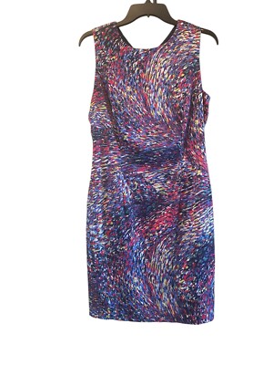 Zara Basic Key Hole Back Multi Color Sheath Dress Size Large Summer Party Dress