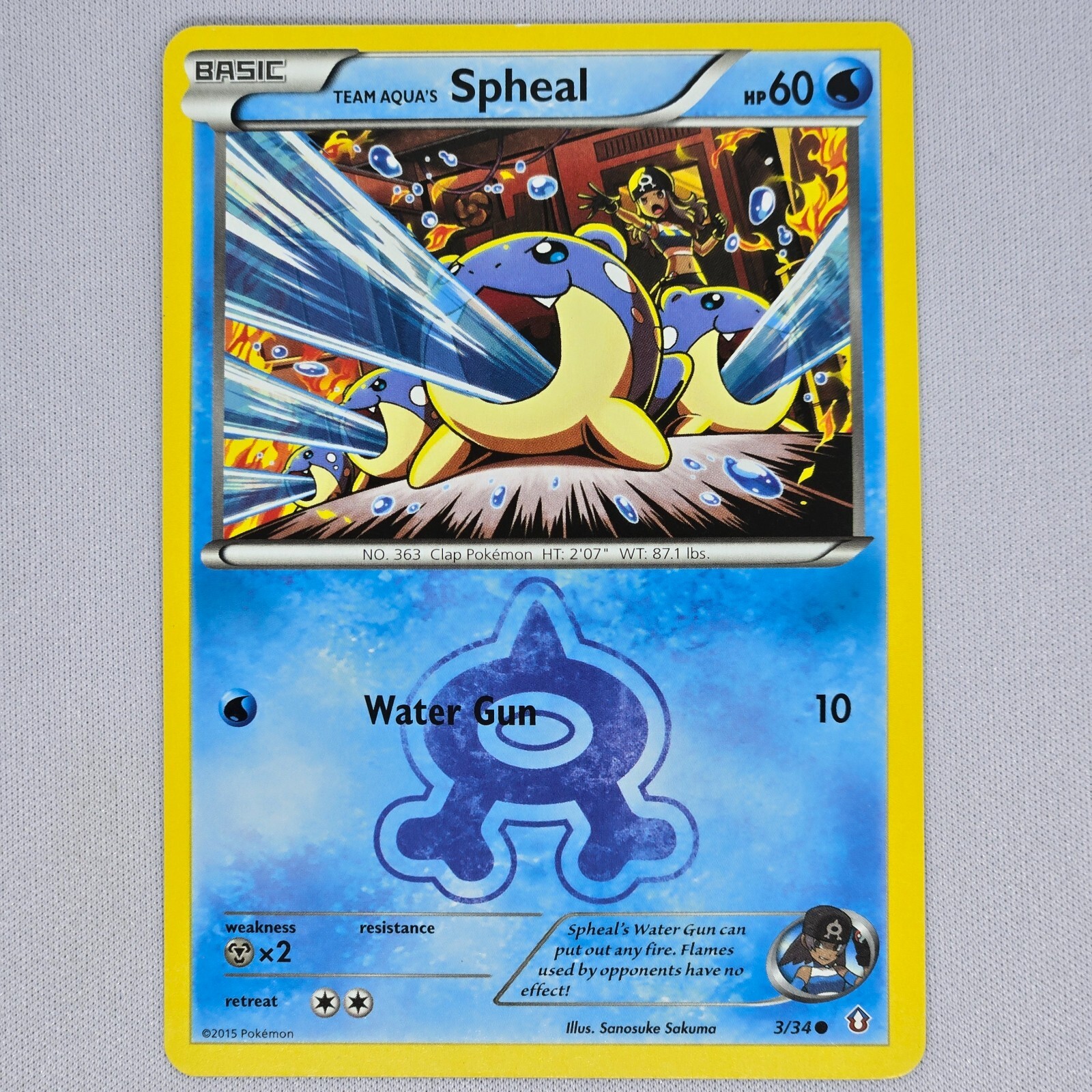 Team Aqua's Spheal 3/34 Double Crisis Common Pokemon Card TCG English LP