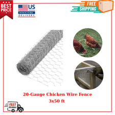 1" Mesh 3x50 ft Galvanized Steel Poultry Netting – 20-Gauge Chicken Wire Fence 0.79 per foot
