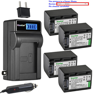 Kastar Battery LCD AC Charger for Sony NP-FH70 Sony HDR-SR200 HDR-SR220 HDR-SR30