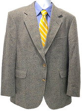 PENDLETON MENS GRAY WOOL TWEED SPORT COAT JACKET SZ 42R