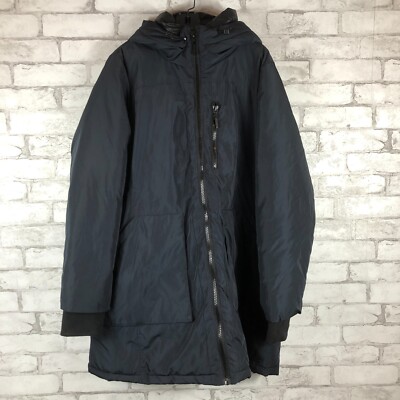 BERNARDO Men's Dark Navy Blue Hooded Zip Puffer Coat XL