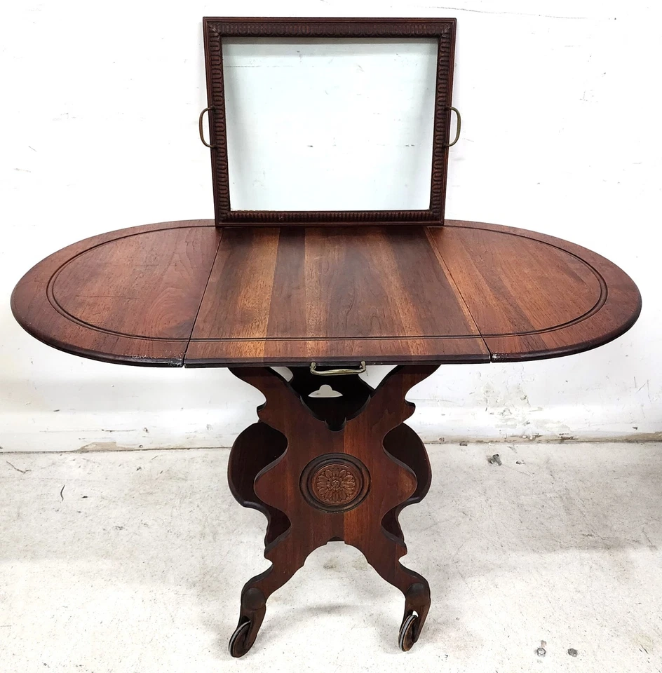 Arts & Crafts Serving Cart Sideboard Rolling Foto 2 de 4