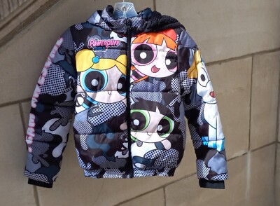 Members Only PowerPuff Girls Jacket  Team Aewsome Hooded  Sz 10-12