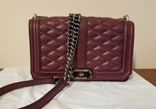 Rebecca Minkoff Quilted Love Crossbody Shoulder Handbag Port Wine Burgundy