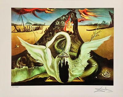 Salvador Dali BACCHANALE SWAN Facsimile Signed & Numbered Giclee Art 17'' x 12''