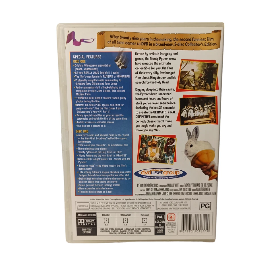 Monty Python & the Holy Grail DVD Adventure Comedy Family Historical King Arthur - Image 2 of 4