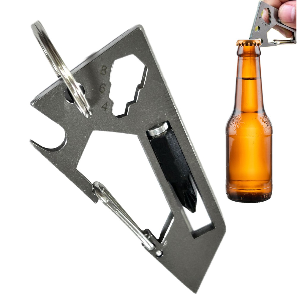 Compact Multi-Tool Card with Screwdriver Wrench Opener Ruler & Key  