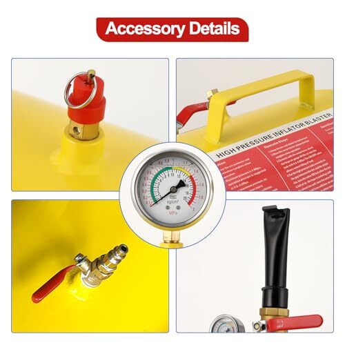 Air Tire Bead Seater, Air Tire Seating Blaster Inflator, 85166PSI Air