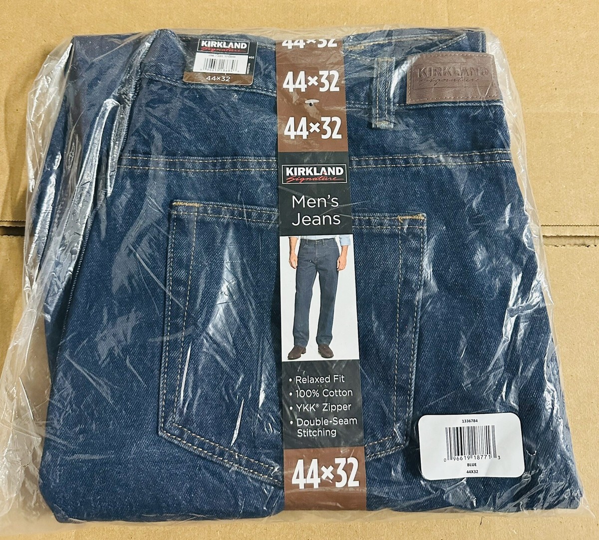 Kirkland Signature Jeans 44x32 Relaxed Heavy Duty Denim Double