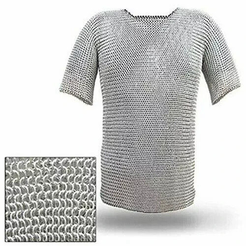 Chemise De Mailles En Aluminium Médiévale - Pour LARP, SCA Ou Reconstitution, Taille 48-50 Pouces, Anneaux 10mm