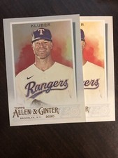 2020 TOPPS ALLEN & GINTER SILVER HOT BOX #251 COREY KLUBER TEXAS RANGERS & Base