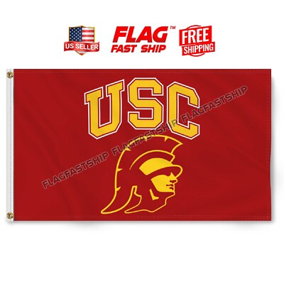 USC Trojans Logo Flag 3x5 FT Banner Southern California NCAA FREE Shipping