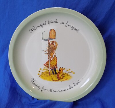 Holly Hobbie 10.5'' Plate When Good Friends are Far Apart... Vintage 1972 EC