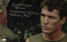 Tom Berenger Signed 11x17 Platoon "Everybody gotta die sometime, Red" JSA