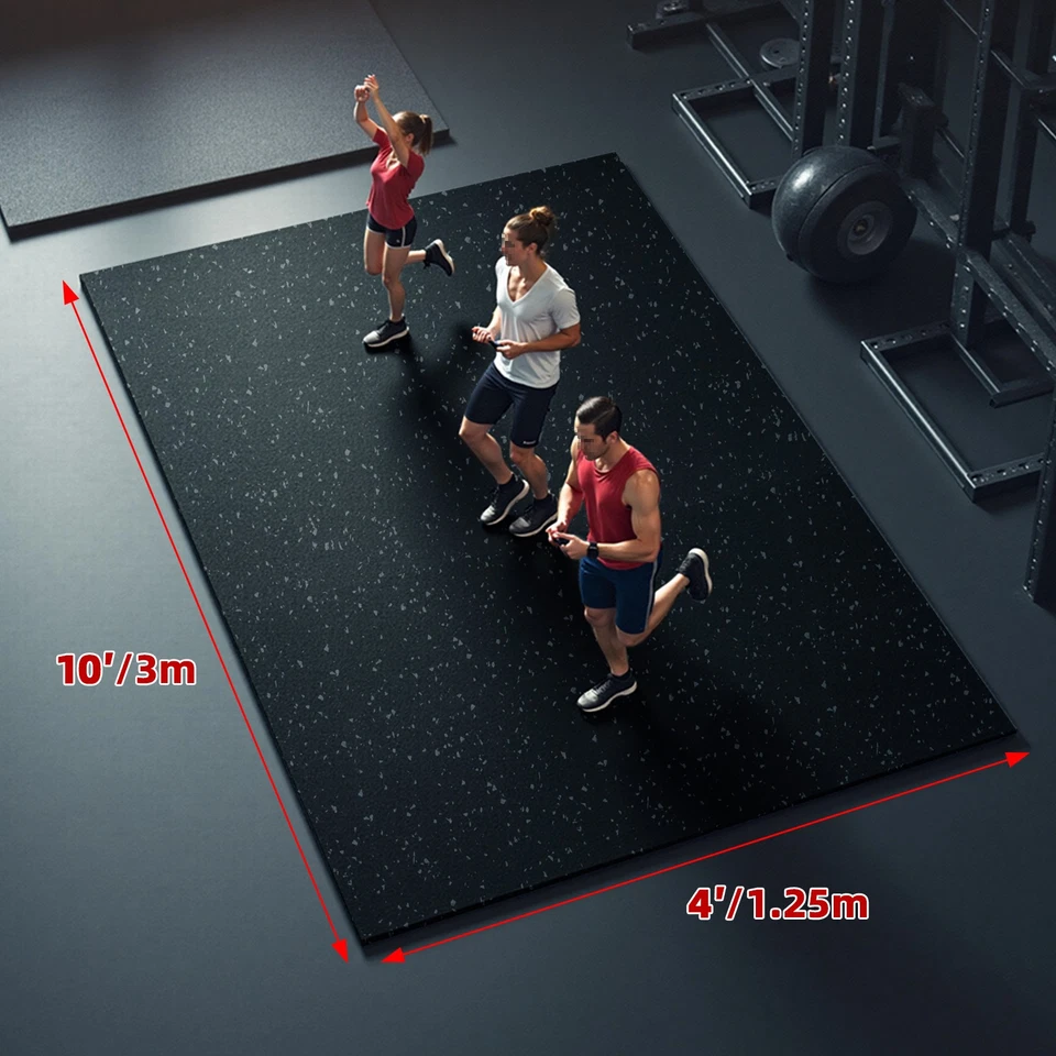 4'x10' Rubber Gym Flooring Roll Heavy Duty Home Exercise Floor Mats 6mm Thicknes - Image 2 of 4