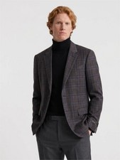 Ermenegildo Zegna Mil.Easy Plaid Wool-Silk-Linen Sport Jacket Size 42 L 245