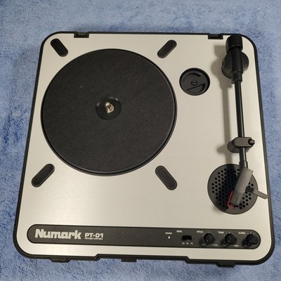 NUMARK PT-01 PORTABLE TURNTABLE RECORD PLAYER  VINYL PLAYER No Power Cord 
