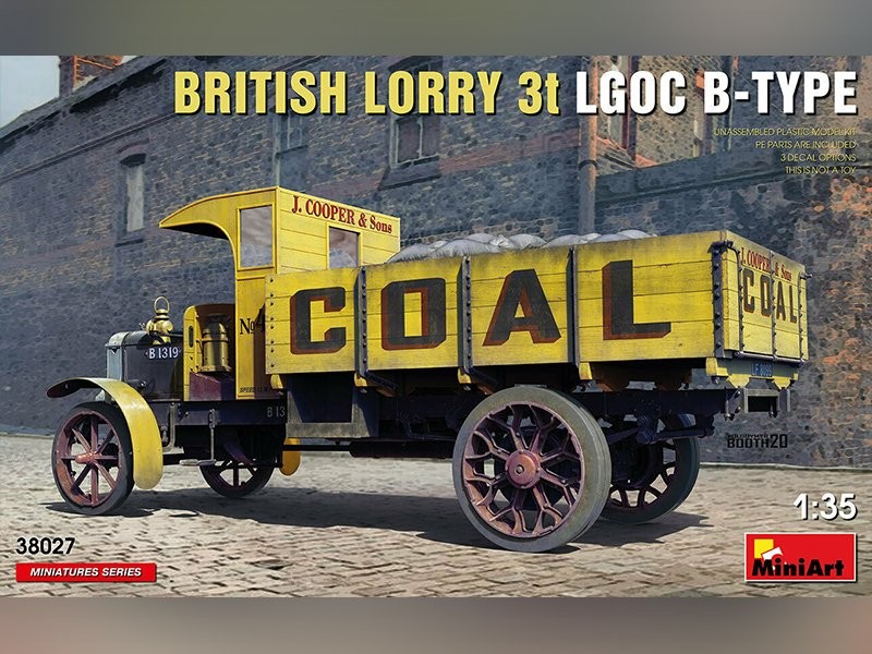 Camion anglais 3t LGOC B-Type 1/35 MiniArt 38027 maquette vehicule militaire Grande Guerre