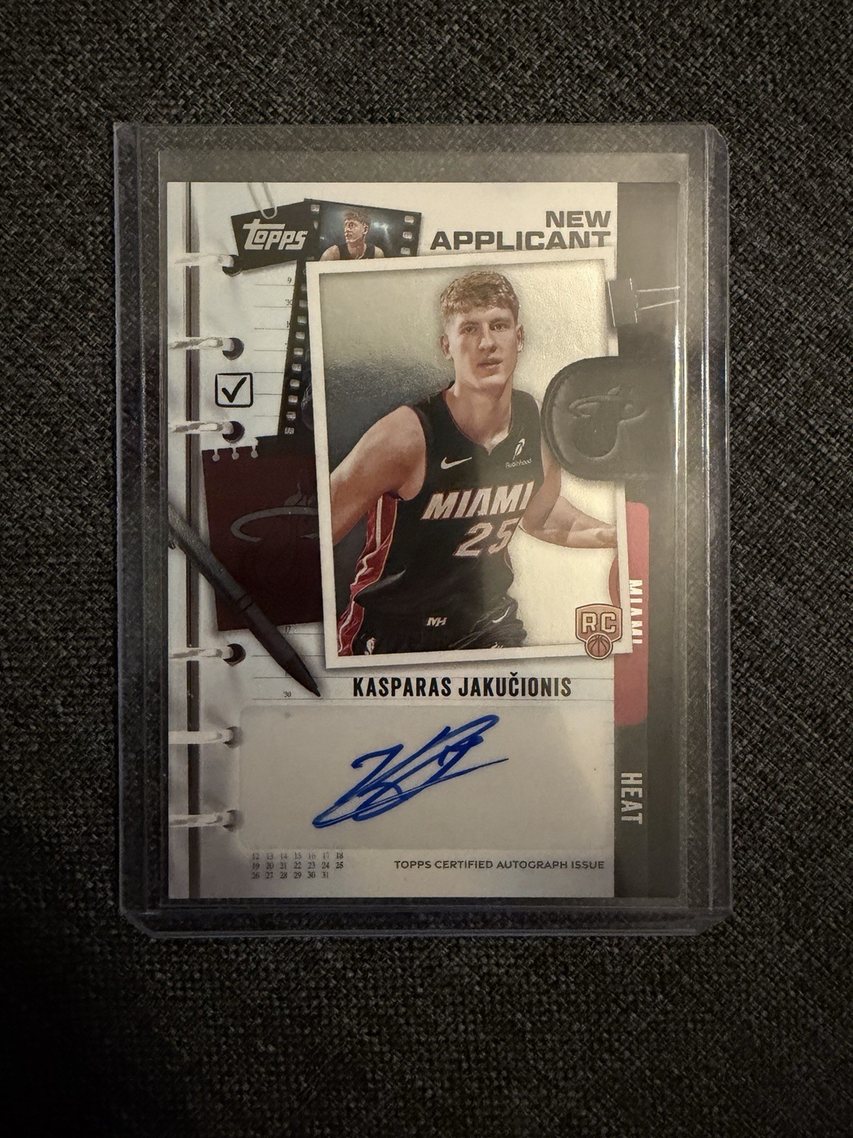 Kasparas Jakucionis 2025-26 Topps New Applicant Rookie Auto #NA-KJ Miami Heat