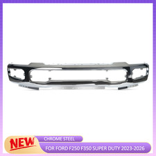 Chrome Steel Front Bumper Face Bar For 2023-2026 Ford F250 F350 Super Duty Wfog Chrome Steel Front Bumper Face Bar For 2023-2026 Ford F250 F350 Super Duty Wfog