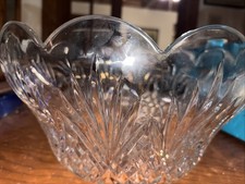 HEAVY 11.6 POUND CZECH CRYSTAL PUNCH BOWL TULIP SCALLOPED EDGE PINEAPPLE CUT