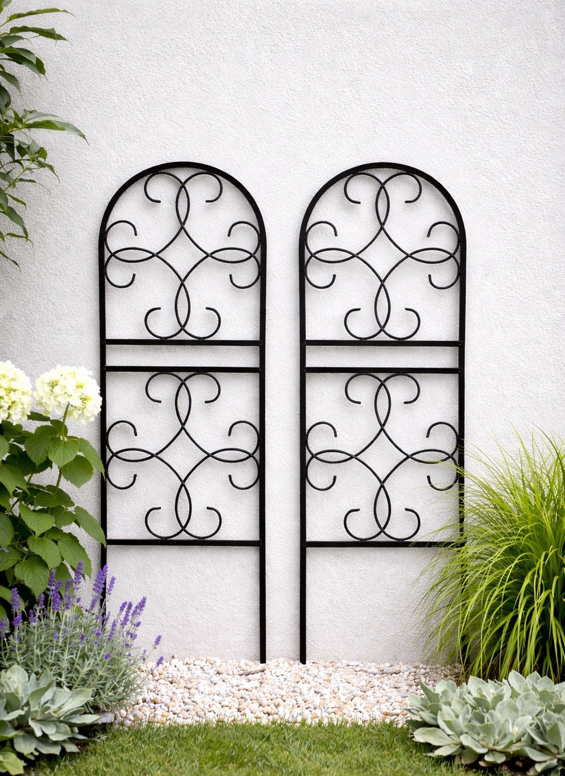 Garden Wall Trellis Climbing Plant Support Frame Flower Trellises Scrolled 2Pcs