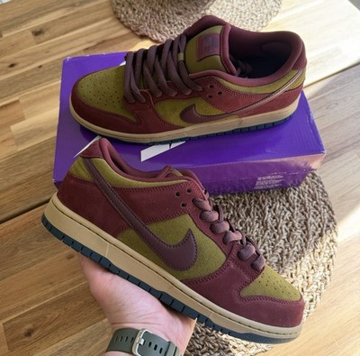 Nike SB Dunk Low Dark Team Red Olive Flak UK 8 US 9 NEU (HQ1625-600)