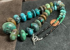 gradual size natural Turquoise necklace /4-28mm diameter/20" B448c-w3.5