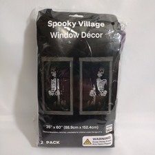 NEW Spooky Village Halloween Window Decor - 2 Pack