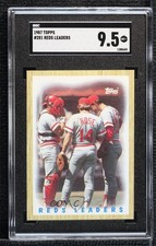 1987 Topps Team Leaders Cincinnati Reds Pete Rose Bill Gullickson SGC 9.5 14dq