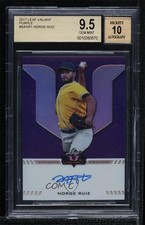 2017 Leaf Valiant Draft Purple 11/15 Norge Ruiz BGS 9.5 GEM MINT Auto 0ll2