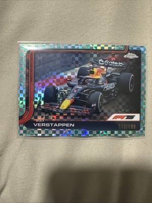 2025 Topps Chrome F1 Max Verstappen Green Checkered Flag /199