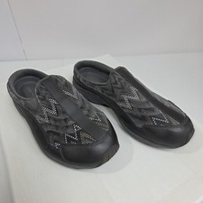 Easy Spirit Shoes Womens Size 8W Gray Black Slip On Clog Mule Comfort