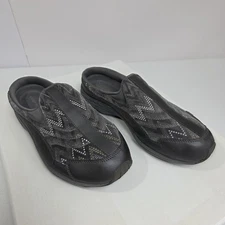 Easy Spirit Shoes Womens Size 8W Gray Black Slip On Clog Mule Comfort
